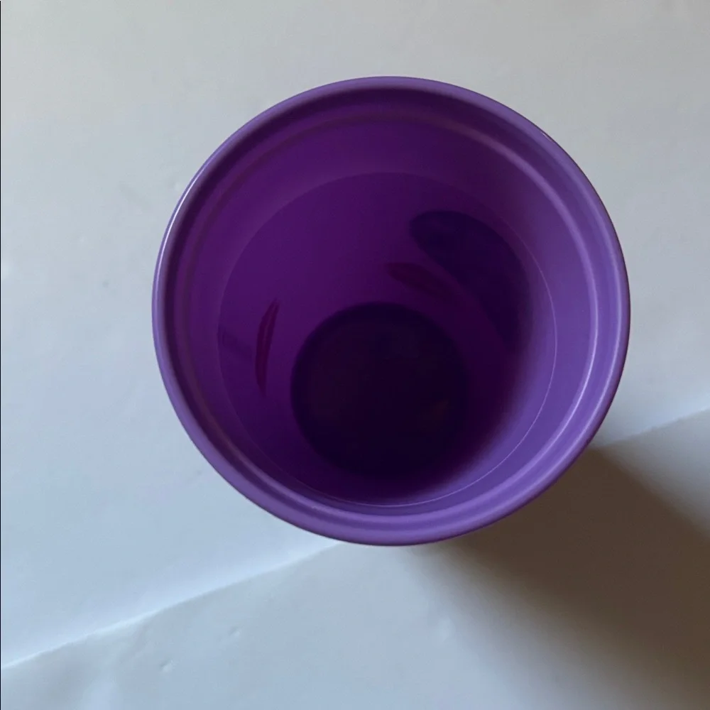 Starbucks | Bundle of Two Reusable Coffee Cups Orange + Purple Lip Kiss Imprint